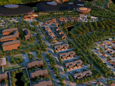 Parkir kota kecil Model 3D