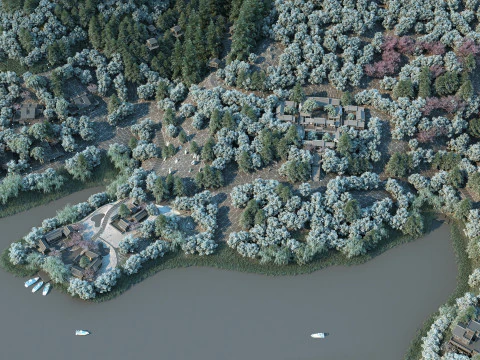 Kleine stad 3D Model