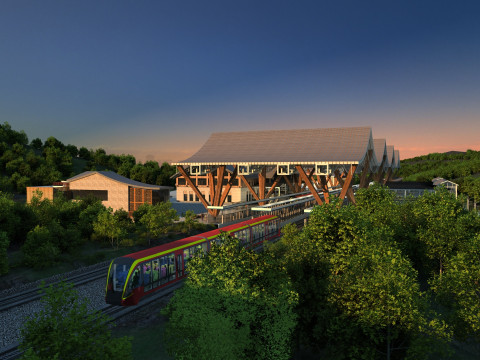 Stasiun kereta Model 3D