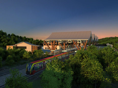 Estaci&oacute;n de tren Modelo 3D