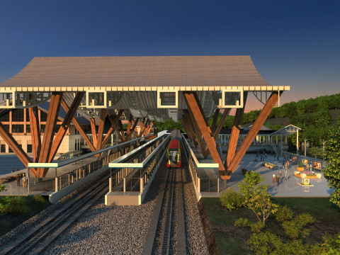 Treinstation 3D Model