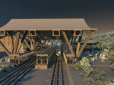 Train Station 3D Model
