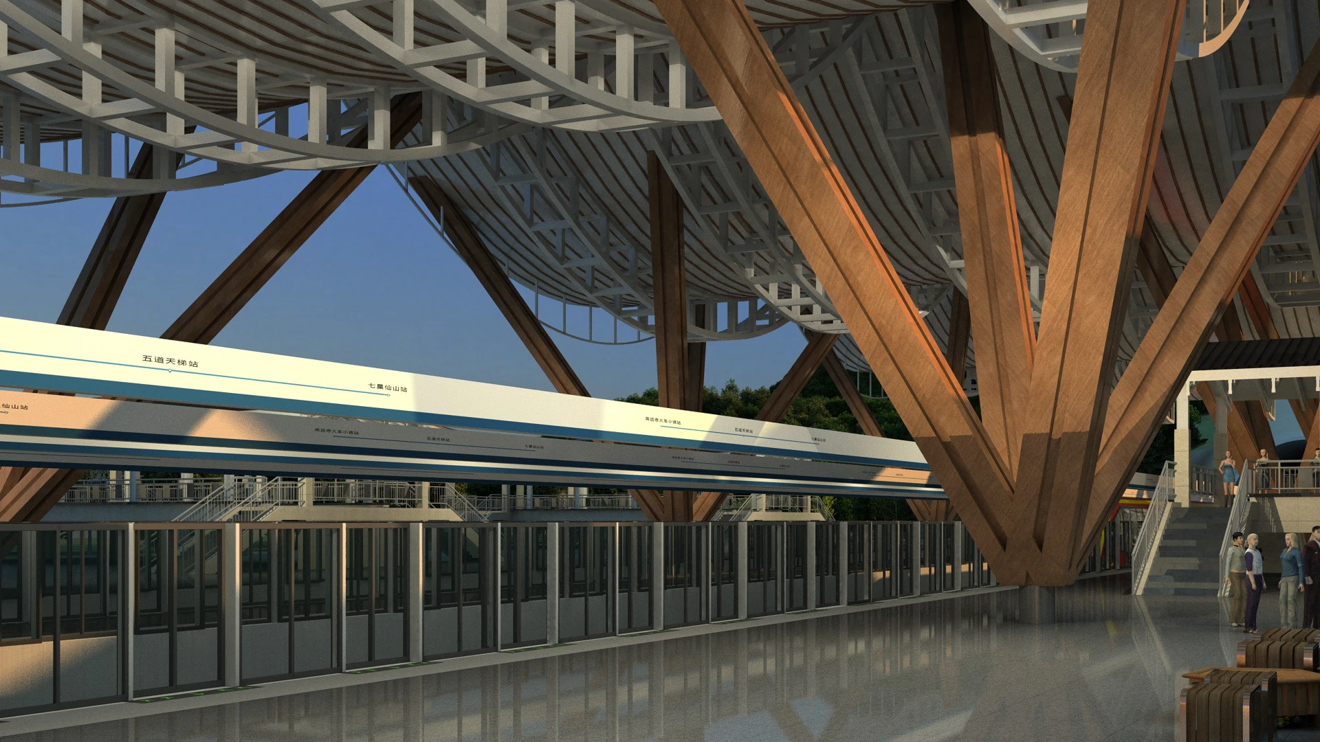 Train Station 3D Model .c4d .max .obj .3ds .fbx .stl .blend 