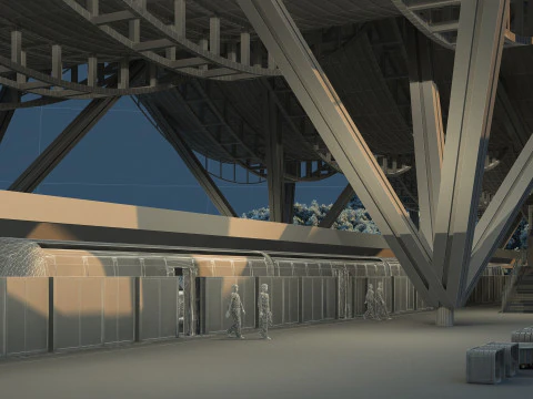 Train Station 3D Model