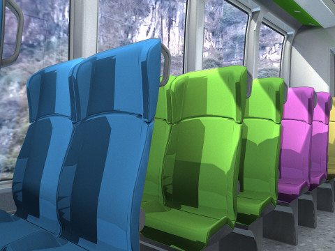 Di dalam mobil Model 3D