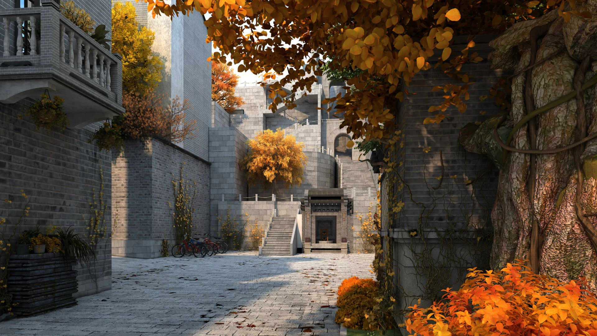 Осень 3D Модель .c4d .max .obj .3ds .fbx .stl .blend