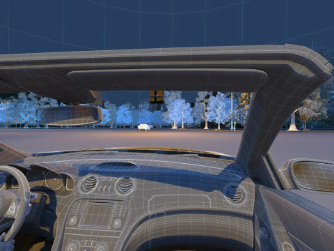 Wewnątrz samochodu Model 3D