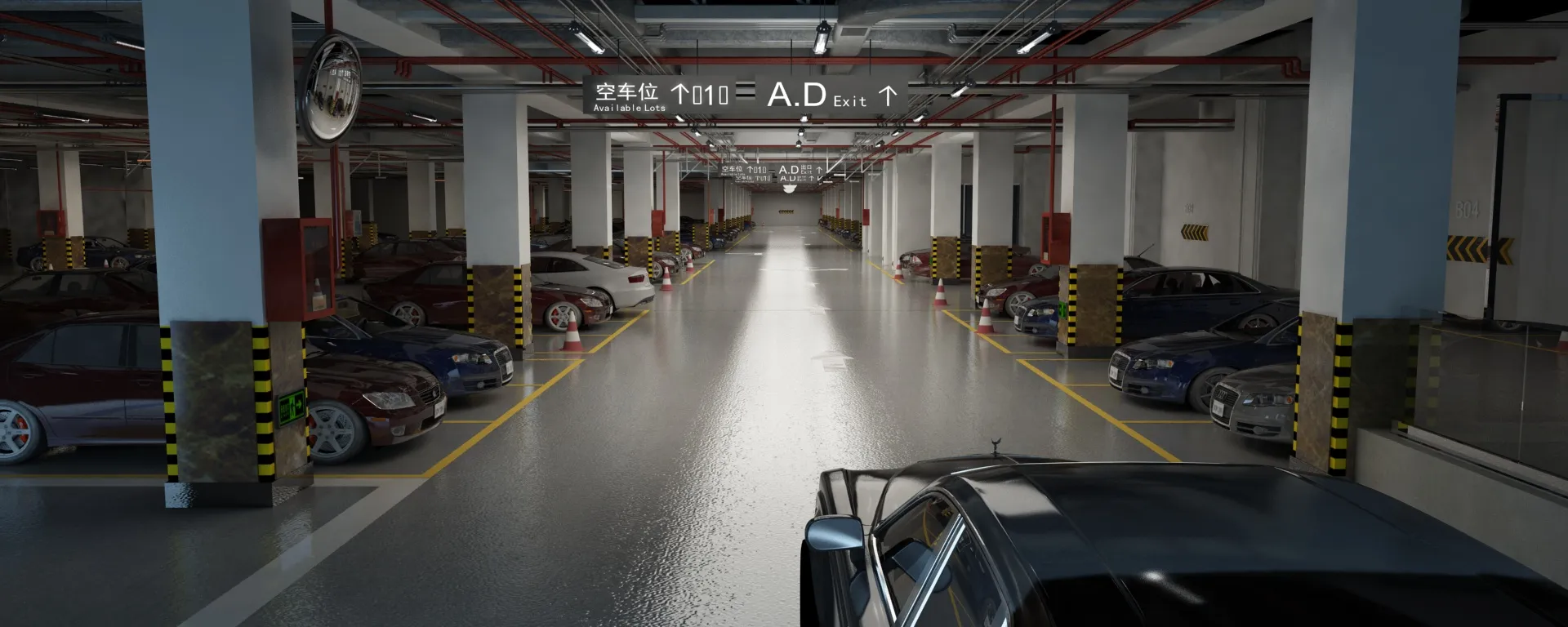 Parking lot 3D Model .c4d .max .obj .3ds .fbx .stl .blend 