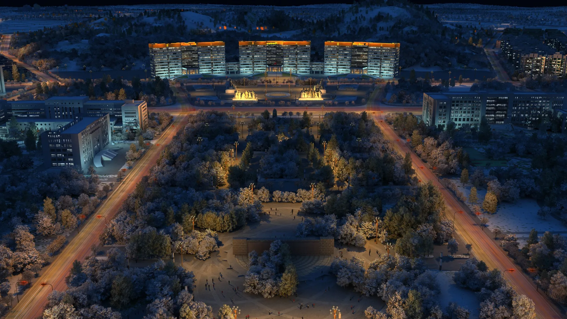 City nightscape 3D Model .c4d .max .obj .3ds .fbx .stl .blend