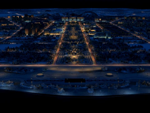 City nightscape 3D Model
