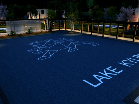 Courtyard Night View 3D Model