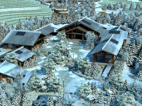 雪景色 3Dモデル