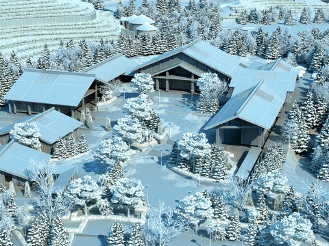 雪景色 3Dモデル