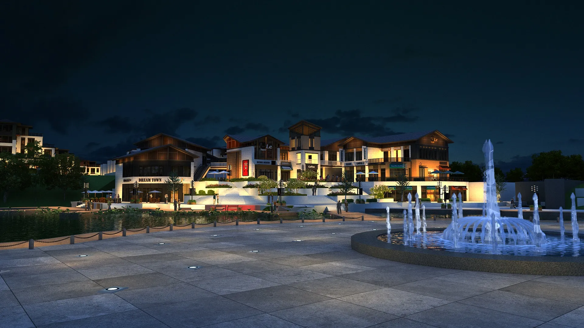 Ancient town 3D Model .c4d .max .obj .3ds .fbx .stl .blend