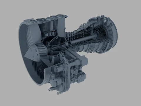 CFM56-7B Half-cutaway 3D Model