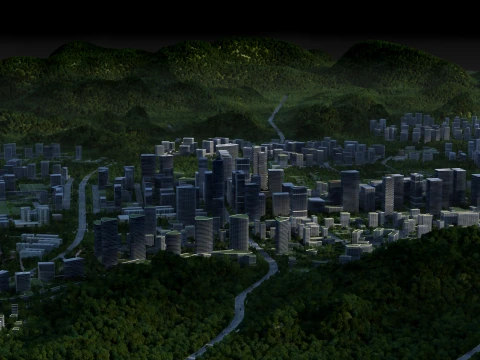 Mountain city 3D Model