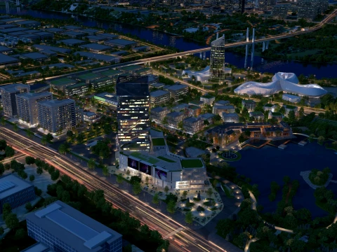 City nightscape 3D Model