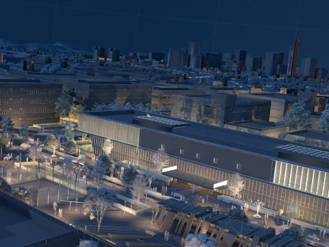 City nightscape 3D Model