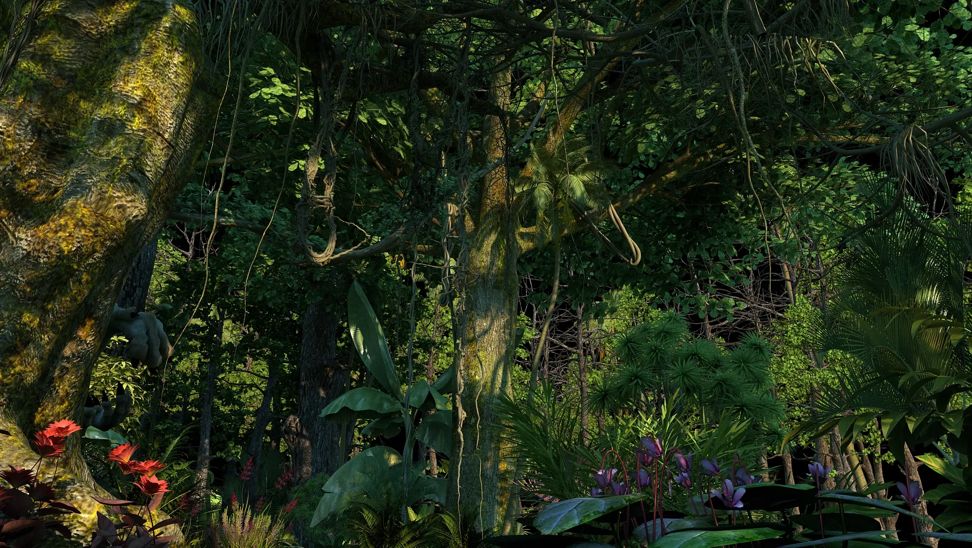 Tropical rainforest 3D Model .c4d .max .obj .3ds .fbx .stl .blend