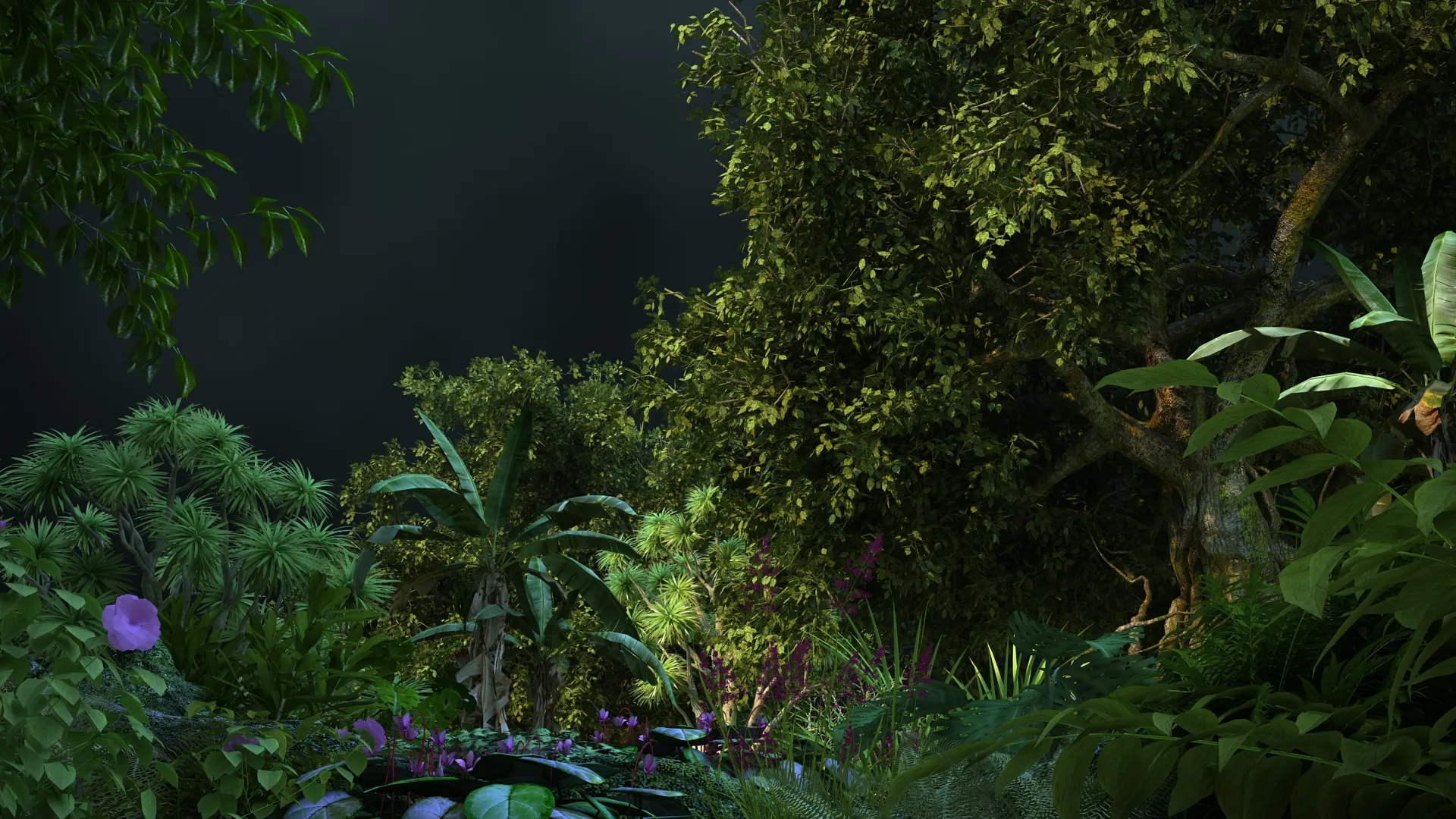 Tropical rainforest 3D Model .c4d .max .obj .3ds .fbx .stl .blend