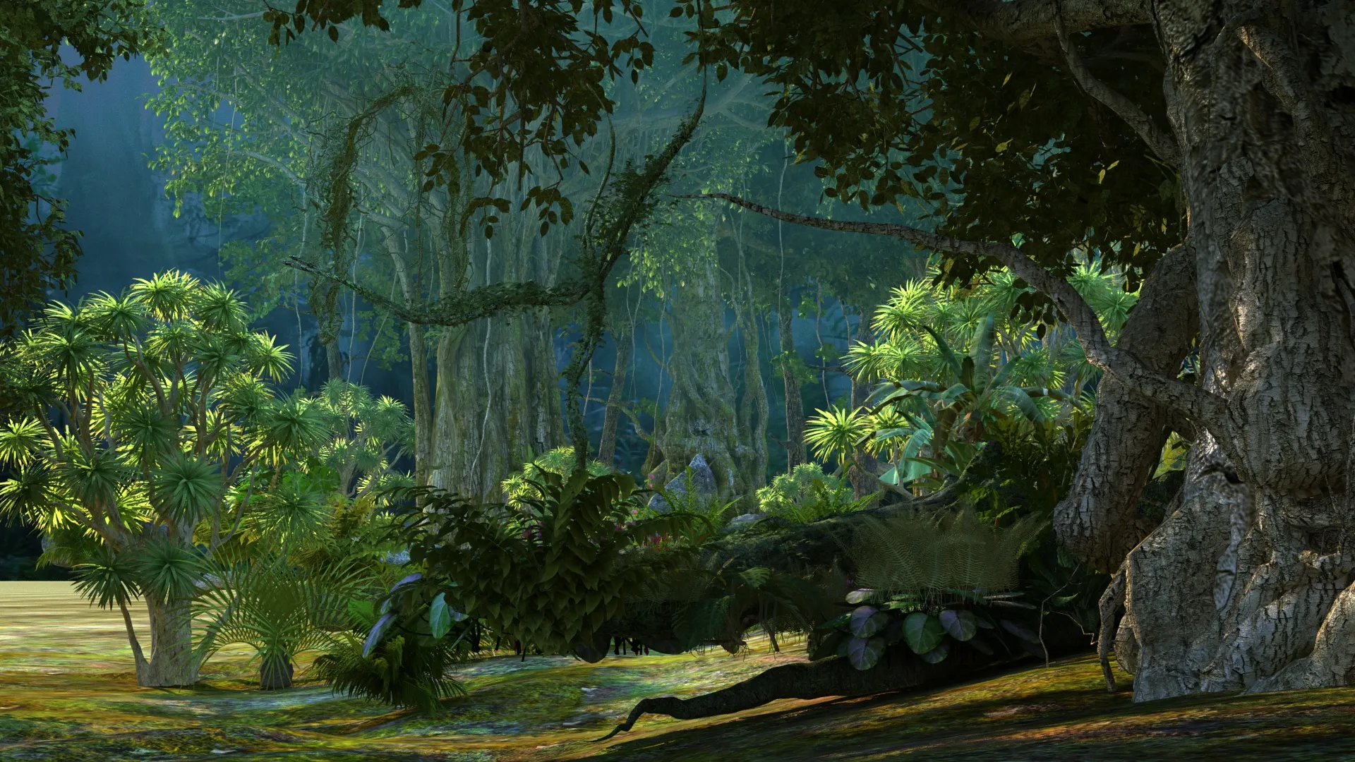 Tropical rainforest 3D Model .c4d .max .obj .3ds .fbx .stl .blend 