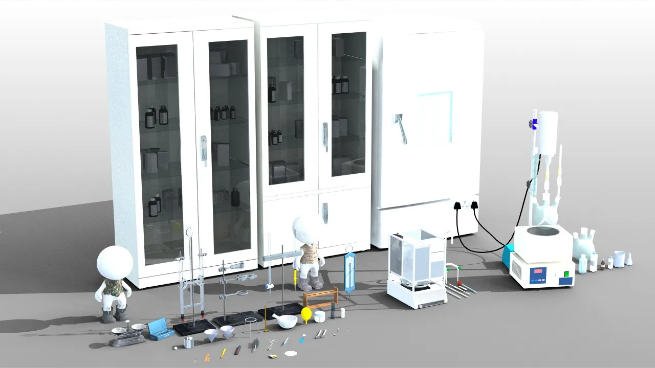 Laborat&oacute;rio Modelo 3D .c4d .max .obj .3ds .fbx .stl .blend 