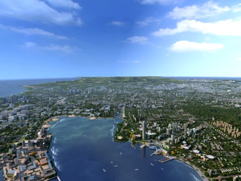 Seaside city 3D Model
