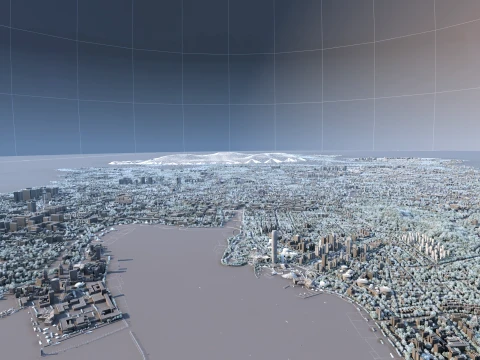 Seaside city 3D Model