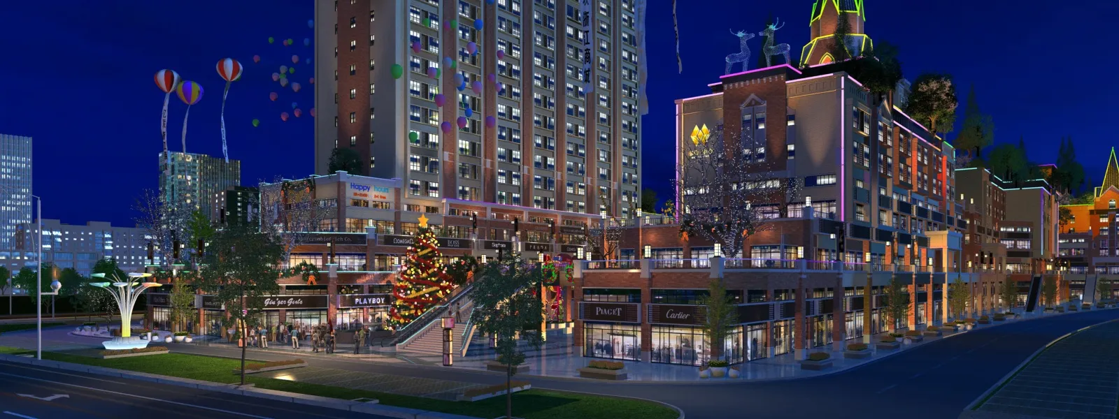 City nightscape 3D Model .c4d .max .obj .3ds .fbx .stl .blend 
