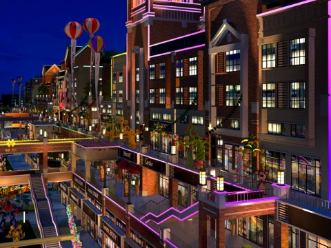 City nightscape 3D Model