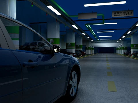 Underground parking garage 3D Model