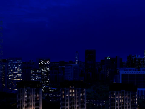 City nightscape 3D Model