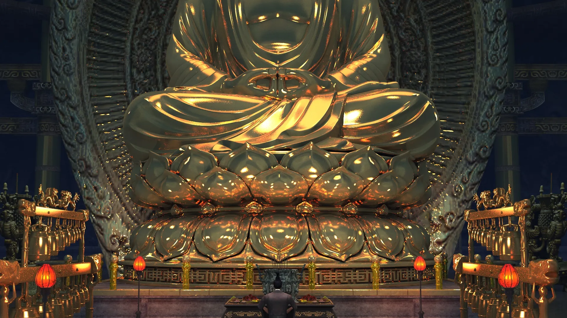 Buddha statue 3D Model .c4d .max .obj .3ds .fbx .stl .blend 