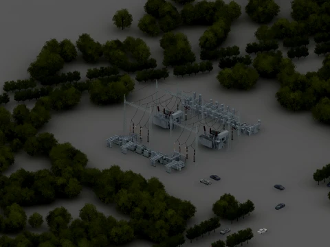 Central eléctrica Modelo 3D