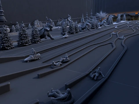 Est&acirc;ncia de esqui Modelo 3D
