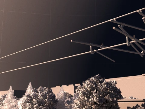 Rede el&eacute;trica Modelo 3D