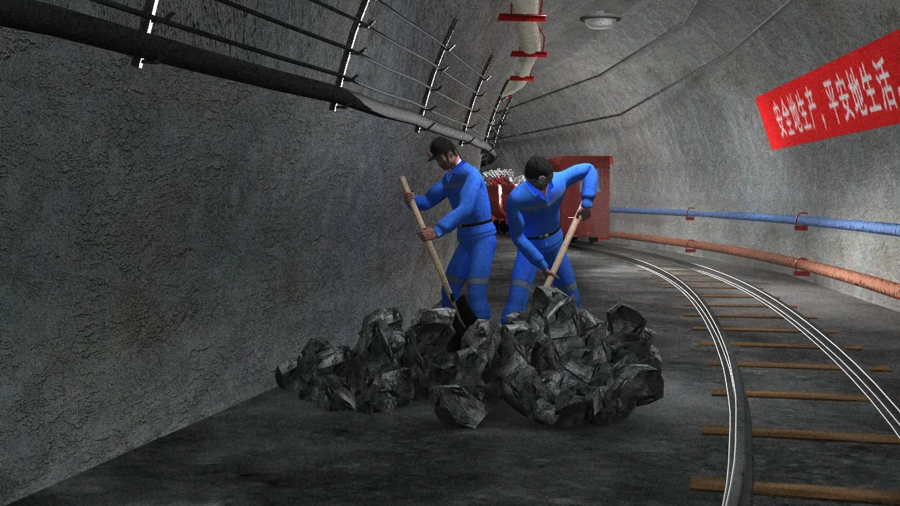 Anima&ccedil;&atilde;o de minera&ccedil;&atilde;o de carv&atilde;o Modelo 3D .c4d .max .obj .3ds .fbx .stl .blend 