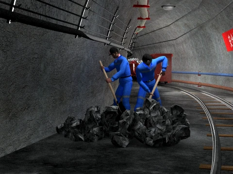 Anima&ccedil;&atilde;o de minera&ccedil;&atilde;o de carv&atilde;o Modelo 3D
