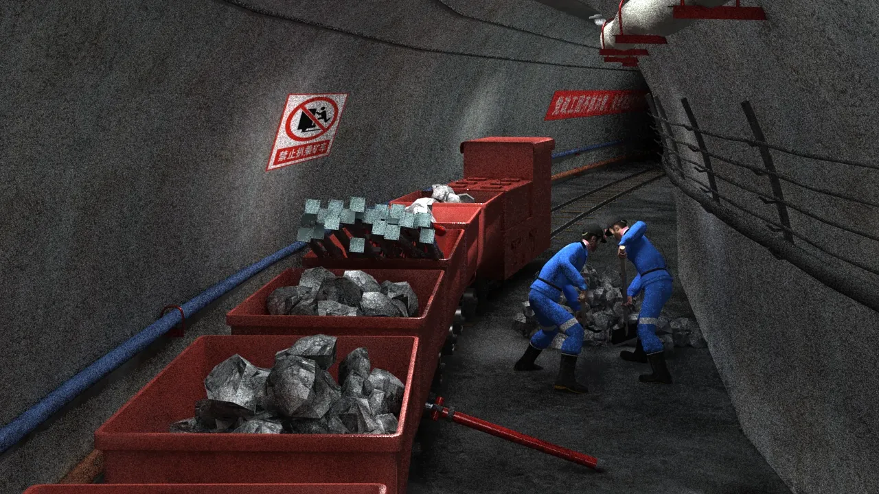 Anima&ccedil;&atilde;o de minera&ccedil;&atilde;o de carv&atilde;o Modelo 3D .c4d .max .obj .3ds .fbx .stl .blend 