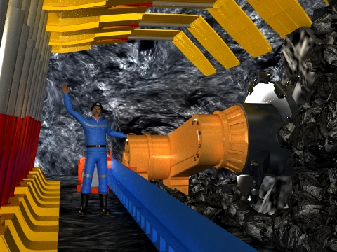 Coal mining animation 3D Model