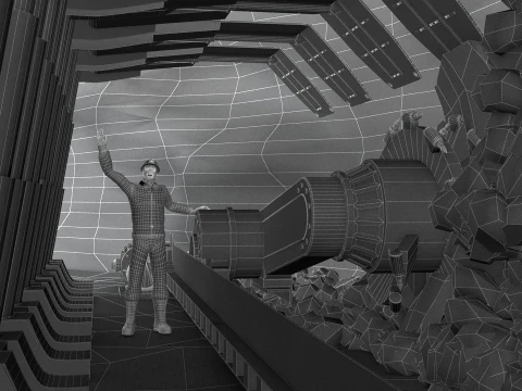 Coal mining animation 3D Model