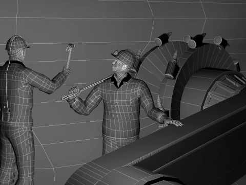 Anima&ccedil;&atilde;o de minera&ccedil;&atilde;o de carv&atilde;o Modelo 3D