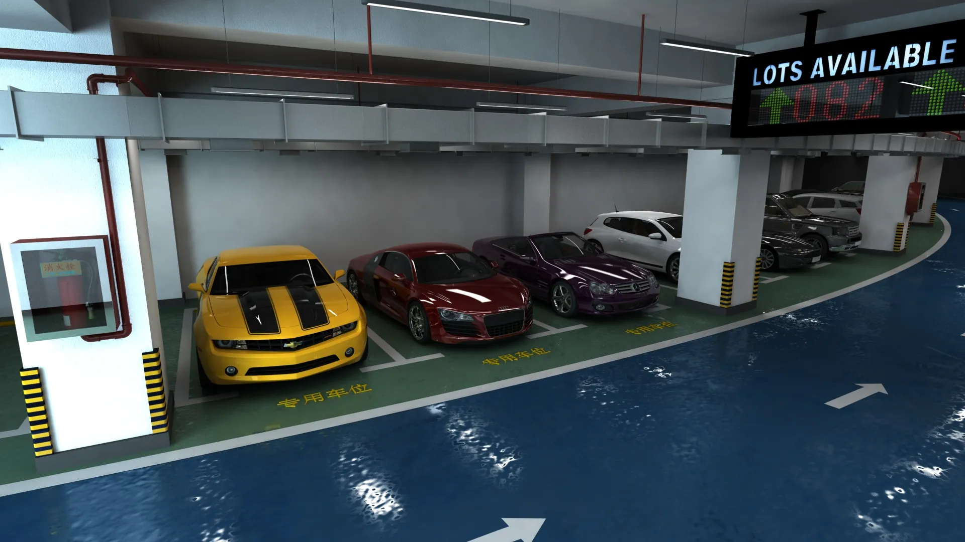 Parking lot 3D Model .c4d .max .obj .3ds .fbx .stl .blend 