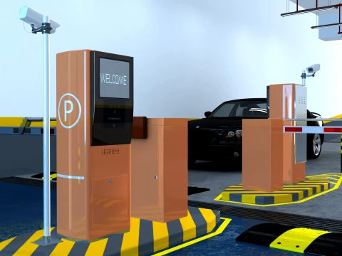 Port&atilde;o do estacionamento Modelo 3D
