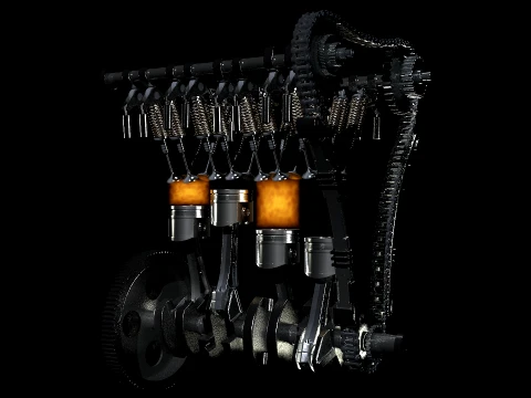Engine animation 3D Model