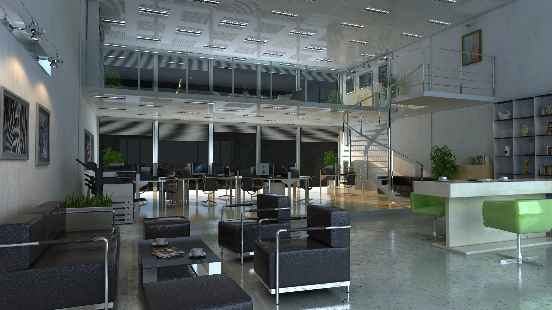 オフィスビル 3Dモデル .c4d .max .obj .3ds .fbx .stl .blend 