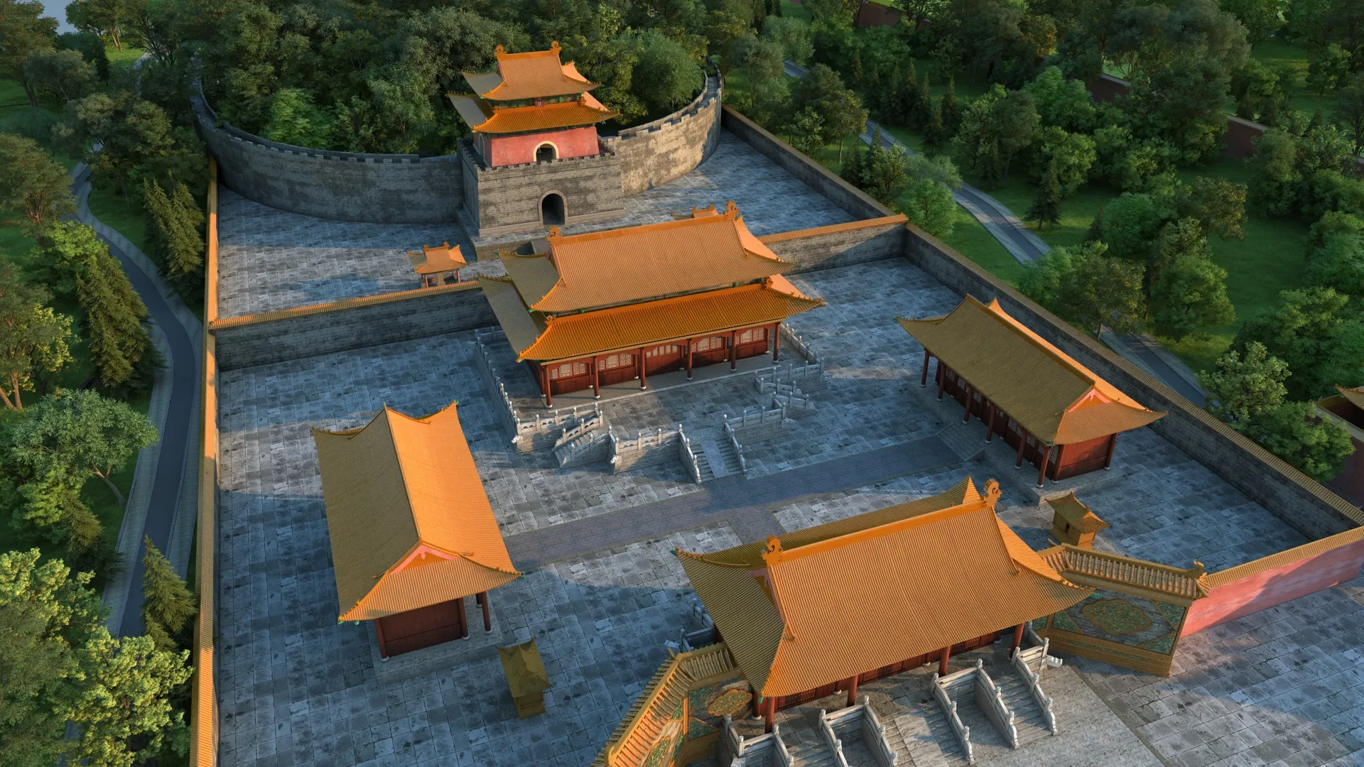 寺 3Dモデル .c4d .max .obj .3ds .fbx .stl .blend 