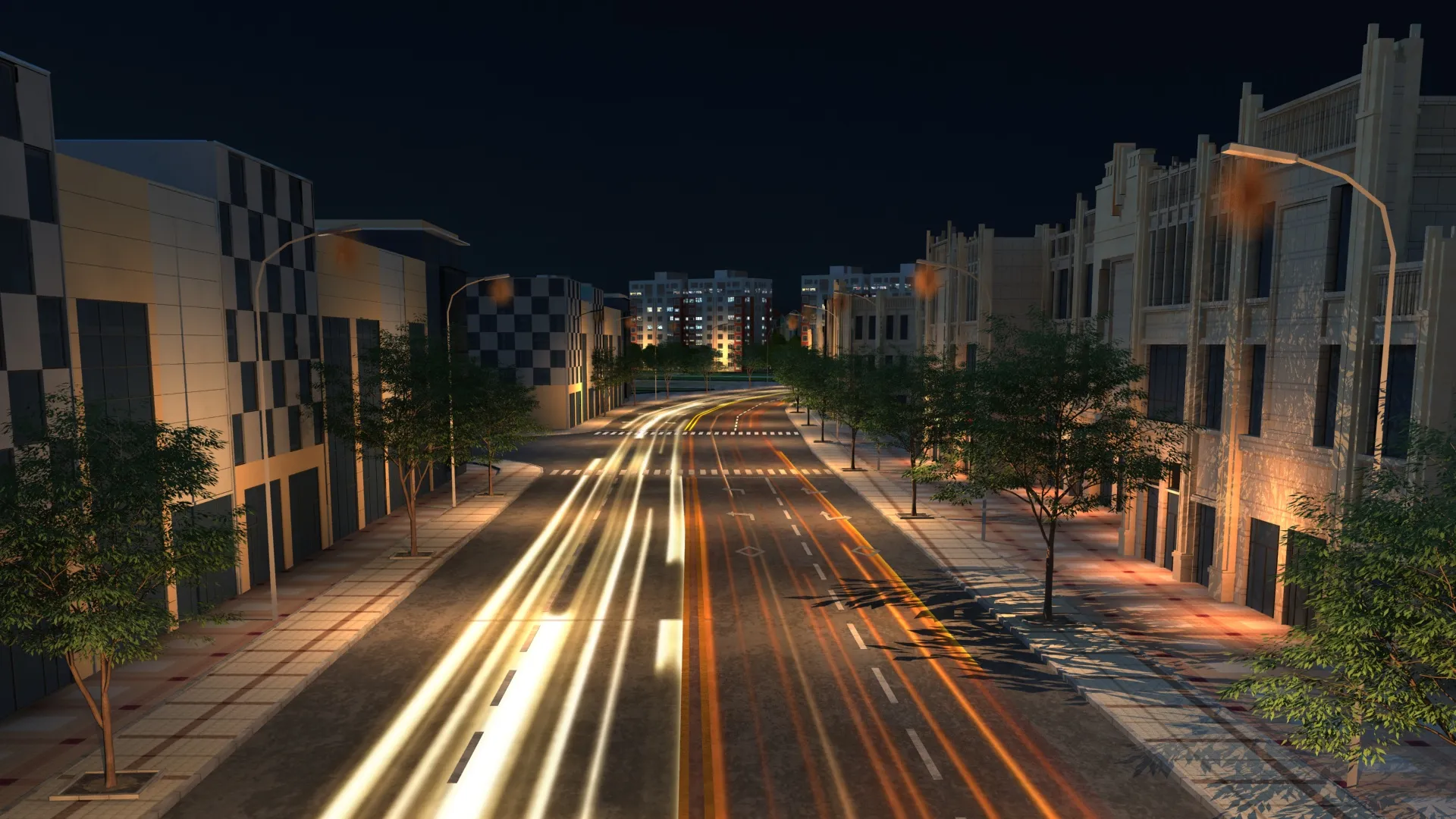 都市の夜景 3Dモデル .c4d .max .obj .3ds .fbx .stl .blend 
