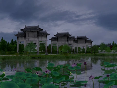 Мемориальная арка 3D Модель