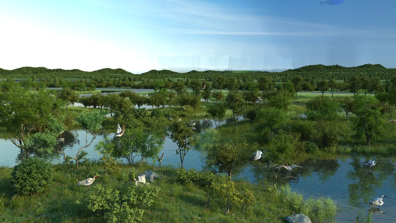 湿地 3Dモデル .c4d .max .obj .3ds .fbx .stl .blend 